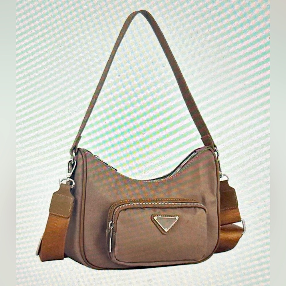 Nylon Shoulder Hobo Bag with Crossbody Strap by Virago